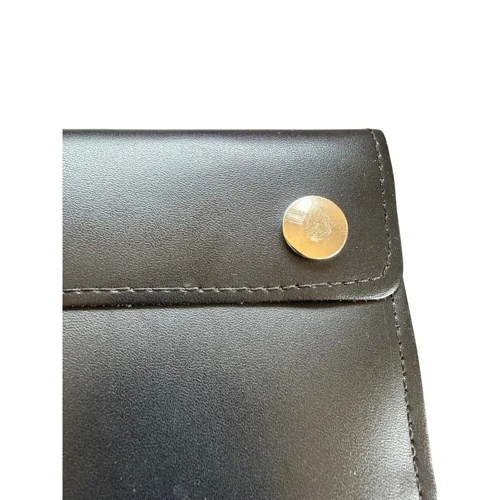 Men's Tri-Fold Leather Chain Wallet Large in Black